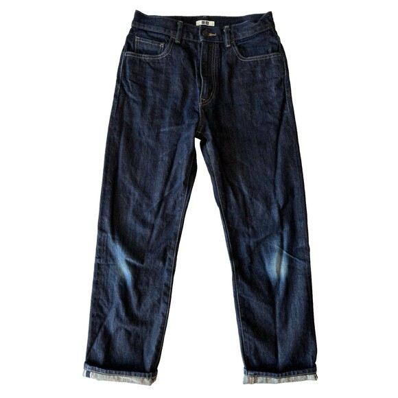 Uniqlo‎ Jeans Mens 28x27 Slim Straight Japanese Kaihara Selvedge Dark Wash Denim - Picture 4 of 14